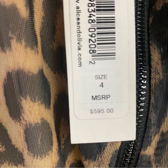 Alice + Olivia Bianca Twist Midi Dress Catwalk
Leopard Print mesh Revolve NWT 4 - Picture 9 of 12